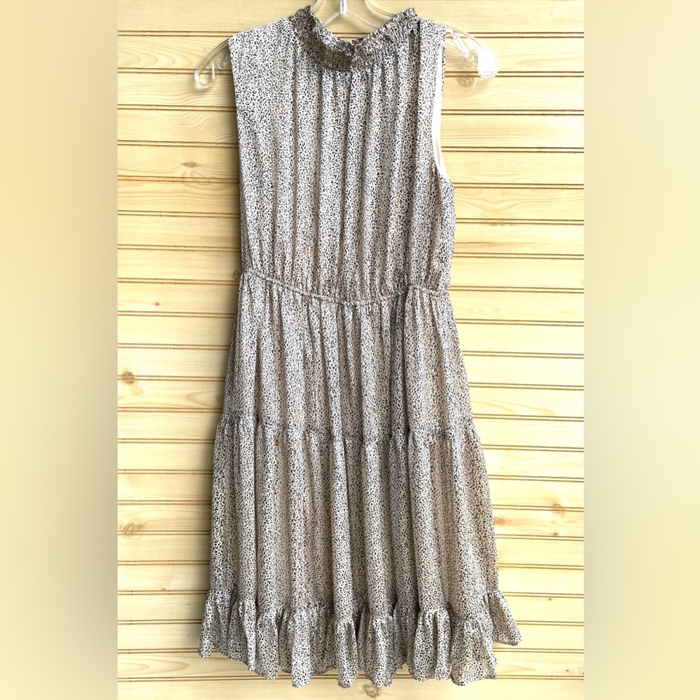 Smock Neck Ruffle Tiered Dress Size Small